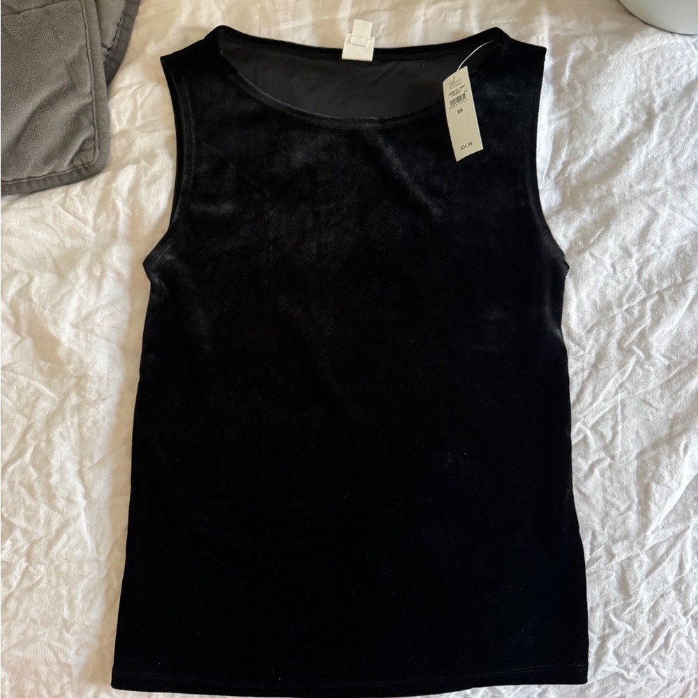 GAP Factory Black Velvet Tank Top